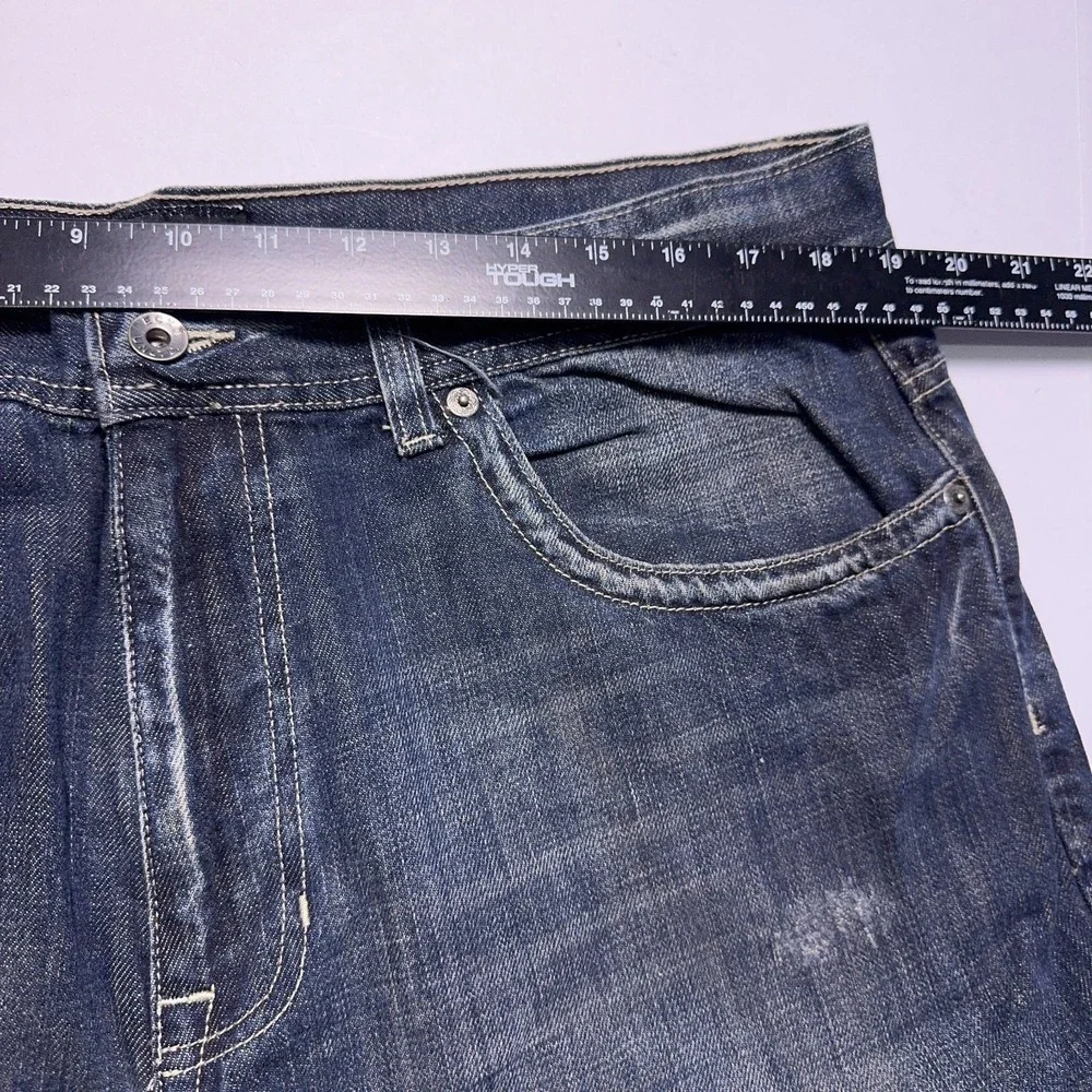 Vintage Ecko Unltd Baggy Denim Shorts Mens 38 Distressed Embroidered Y2K‎